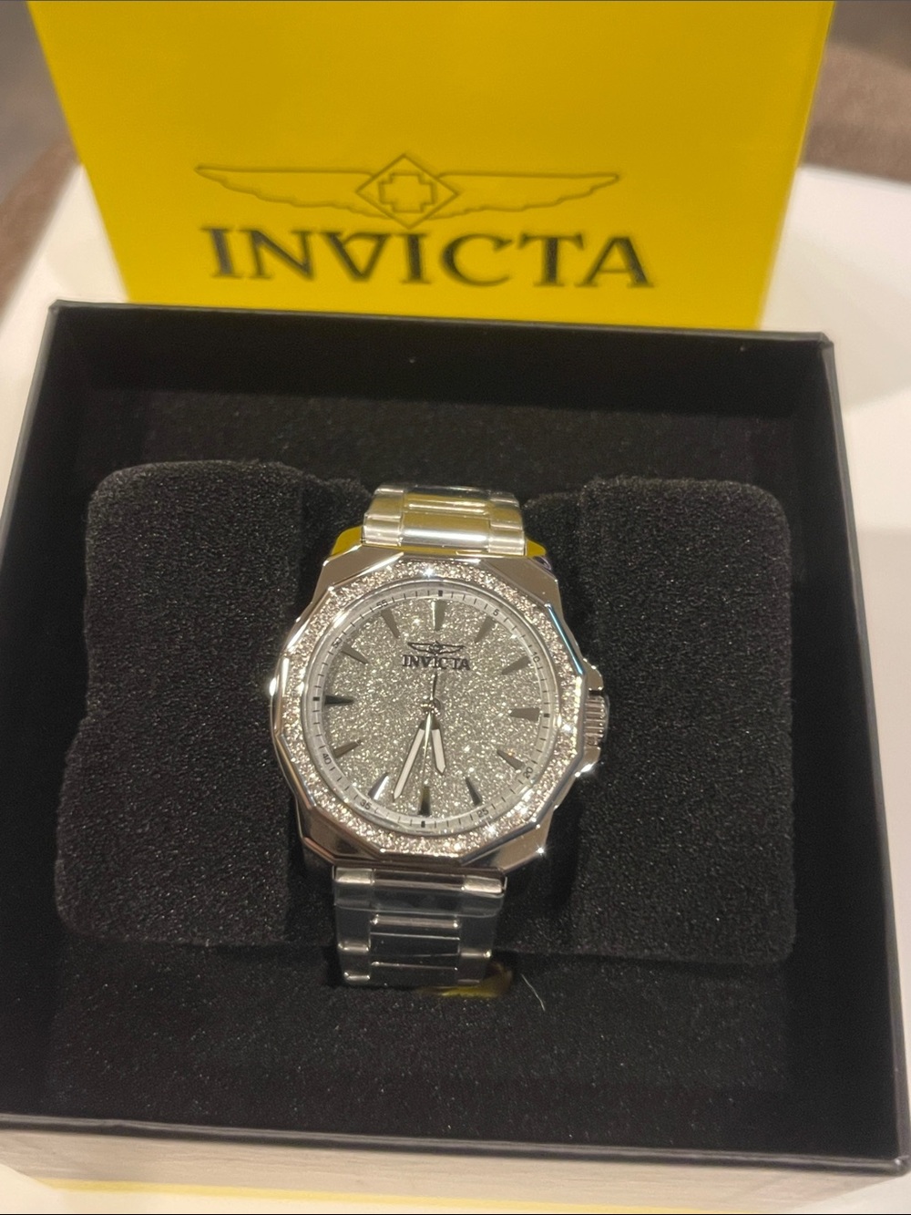 Invicta Women’s Silver Crystal Texture Dial Bracelet Watch 49128